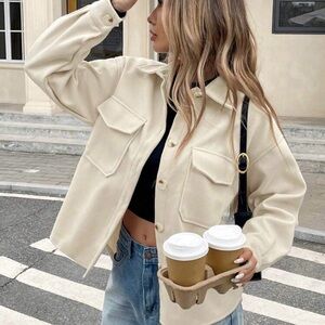 SHEIN Cream Utility Jacket